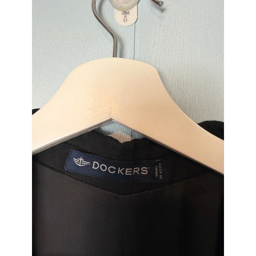Dockers Mens Blazer Black Two Button Sport Coat Jacket 46R 7620